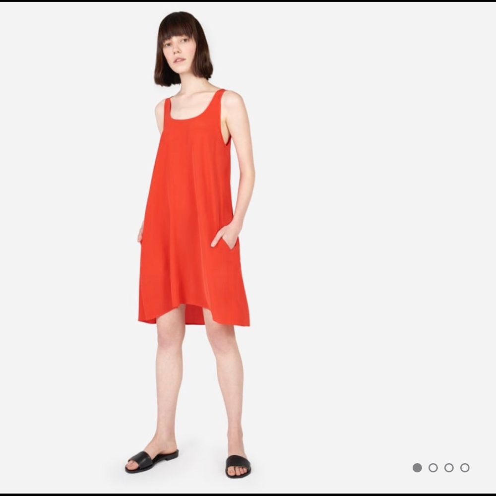 Everlane silk dress in persimmon XS